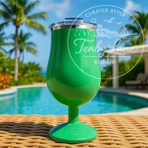 ORCA Poco Jade Green 17 oz Insulated Stainless Steel Cocktail Cup With Lid